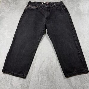 Levis 550 Relaxed Fit Jeans Mens 40x30 (Fits 37x24) Black Straight Leg Denim Y2K